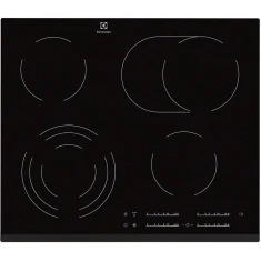 Керамічна варильна поверхня Electrolux EHF6547FXK 60 см 4 зони індикатор залишкового тепла таймер Black (7333394020068)