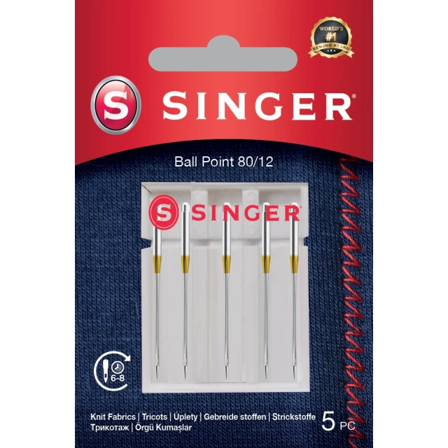 Голки Singer Ball Point 80/12 для трикотажу 5 шт (7393033107512)