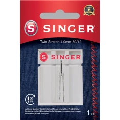 Голка подвійна розтяжна Singer 4.0 80/12 1 шт (7393033107642)