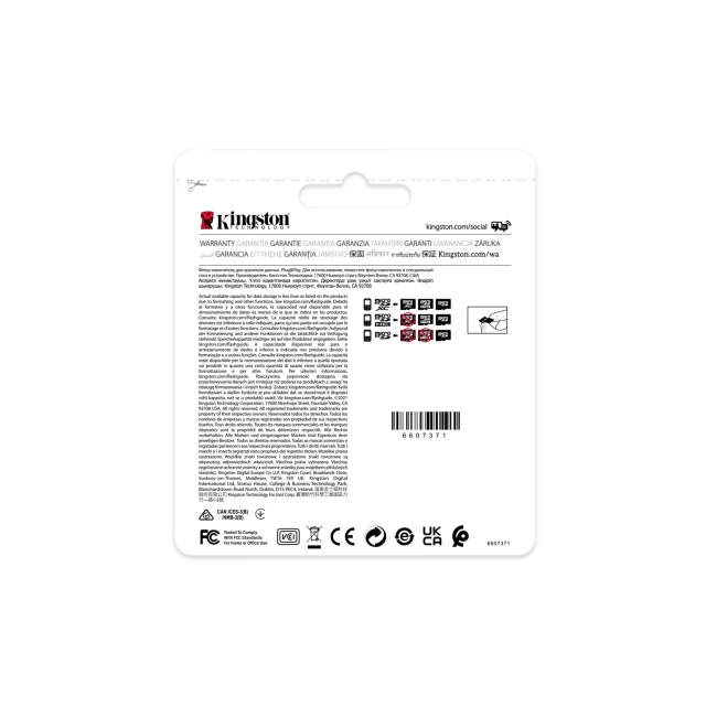 Карта пам'яті Kingston Industrial microSDHC 16 ГБ Class 10 A1 pSLC з SD-адаптером (740617321104)