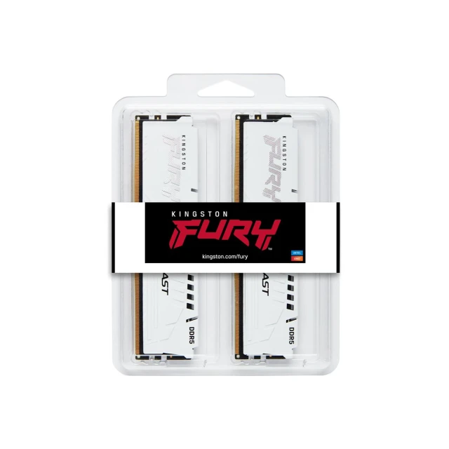 Модуль пам'яті Kingston FURY Beast 16 ГБ DDR5 6000 МГц CL30 DIMM EXPO White (740617343335)