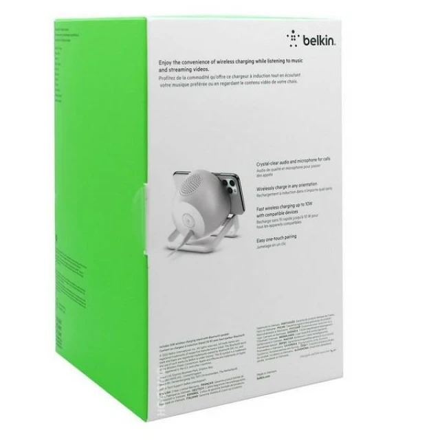 Бездротова зарядка Belkin з колонкою 10W White (AUF001VFWH)
