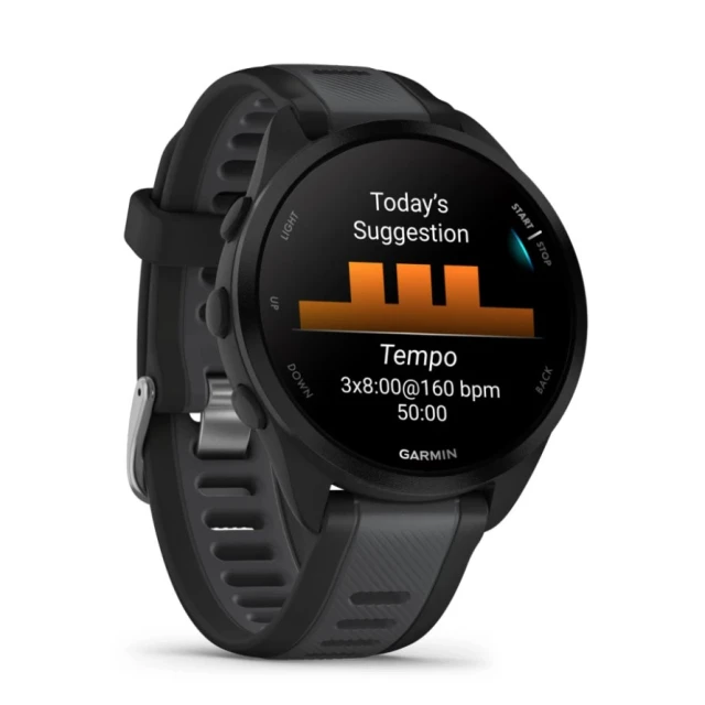 Смарт-годинник Garmin Forerunner 165 AMOLED 43mm Black (010-02863-20)