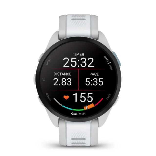 Спортивний годинник Garmin Forerunner 165 AMOLED 43 мм Whitestone (010-02863-21)