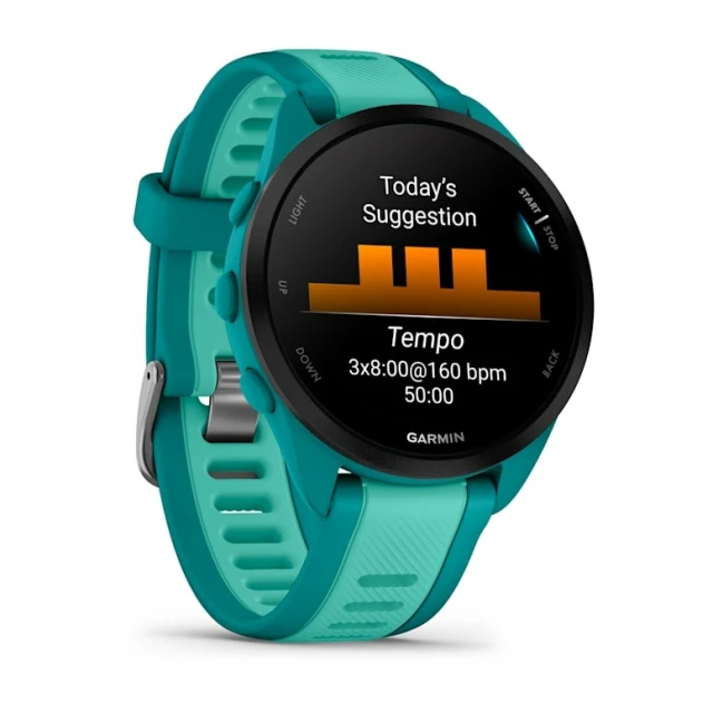 Спортивний годинник Garmin Forerunner 165 Music AMOLED 43 мм Turquoise/Aqua (010-02863-32)