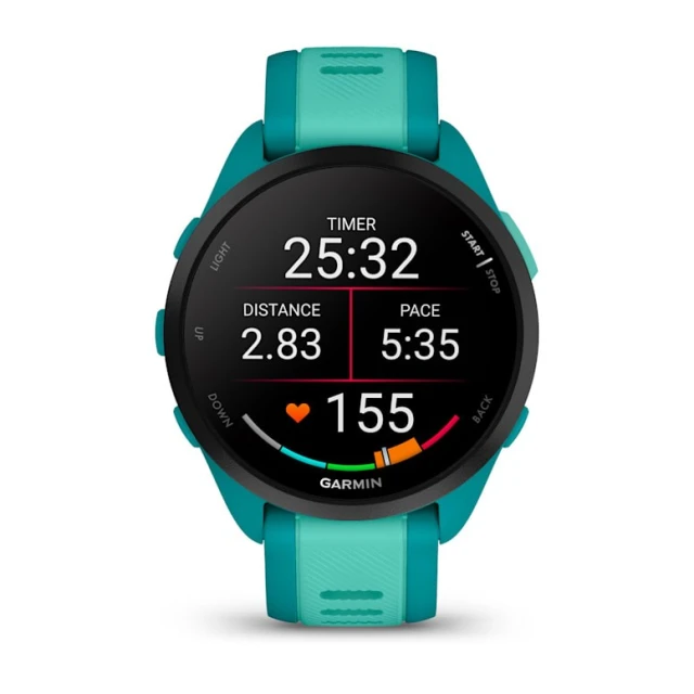 Спортивний годинник Garmin Forerunner 165 Music AMOLED 43 мм Turquoise/Aqua (010-02863-32)
