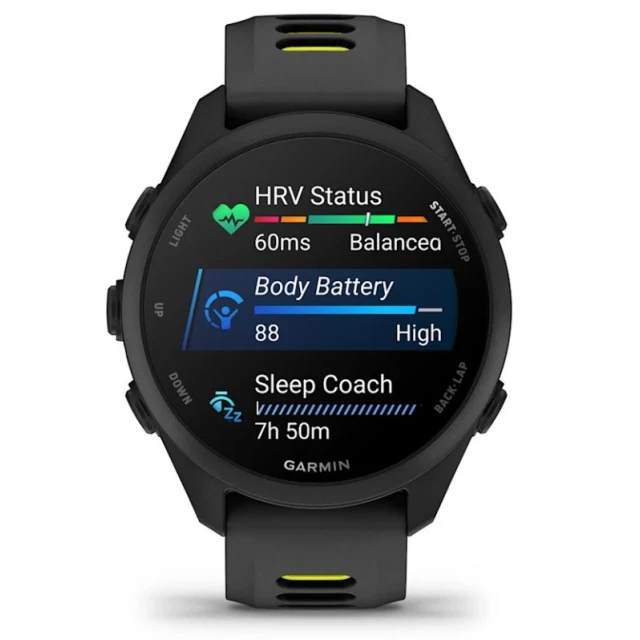 Смарт-годинник Garmin Forerunner 170 42,6 мм Music Black Amp Yellow (010-03920-10)