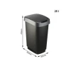 Відро для сміття Rotho TWIST з обертовою кришкою 25 л Silver (7610859135391)