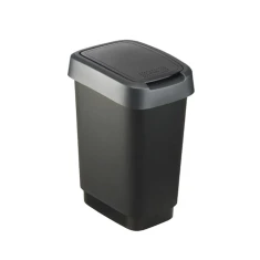 Відро для сміття Rotho TWIST з обертовою кришкою 25 л Silver (7610859135391)