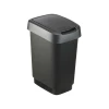 Відро для сміття Rotho TWIST з обертовою кришкою 50 л Silver (7610859135421)