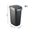 Відро для сміття Rotho TWIST з обертовою кришкою 50 л Silver (7610859135421)