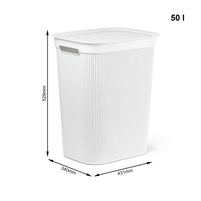 Кошик для білизни Rotho BRISEN 50 л White (7610859196040)