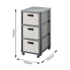 Стелаж Rotho з 3 шухлядами Country Cappuccino/Anthracite (7610859222404)