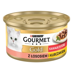 Влажный корм для кошек Purina Gourmet Gold с лососем и курицей в соусе 85 г (7613031806201)