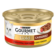 Влажный корм для кошек Purina Gourmet Gold с говядиной и курицей в томатном соусе 85 г (7613032984304)