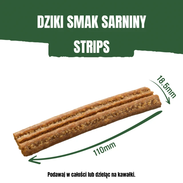Ласощі для собак ADVENTUROS Strips зі смаком оленини 90 г (7613035516472)
