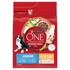 Сухой корм для собак Purina ONE Medium/Maxi Junior с курицей и рисом 2,5 кг (7613036118651)