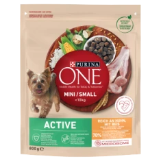 Сухой корм для собак Purina One Mini Active с курицей и рисом 800 г (7613036528320)