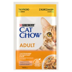 Вологий корм для котів Purina Cat Chow Adult з куркою і цукіні 85 г (7613036595049)