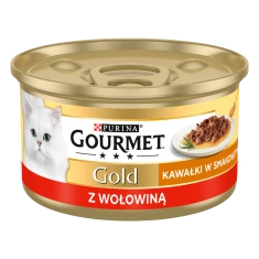 Вологий корм для котів Purina Gourmet Gold Sauce Delight з яловичиною в соусі 85 г (7613036923613)