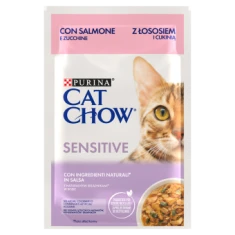 Вологий корм для котів Purina Cat Chow Sensitive з лососем і цукіні у соусі 85 г (7613037025521)