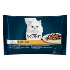 Вологий корм для котів Purina Gourmet Perle Duet М'ясний 4 шт x 85 г (7613037552300)