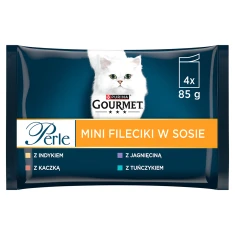 Вологий корм для котів Gourmet Perle міні філе в соусі 4 шт x 85 г (7613037552768)