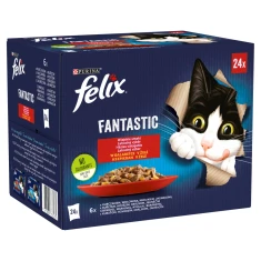 Вологий корм для котів Purina Felix Fantastic сільські смаки в желе 24 шт x 85 г (7613039733035)