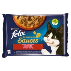 Влажный корм для котов Felix Sensations Sauces деревенские вкусы в соусе 4 шт x 85 г (7613039757475)