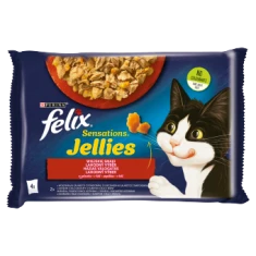 Влажный корм для котов Felix Sensations Jellies деревенские вкусы в желе 4 шт x 85 г (7613039757604)