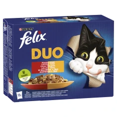 Влажный корм для котов Felix Duo Wiejskie Smaki в желе с мясом Микс вкусов 12 шт x 85 г (7613039758083)
