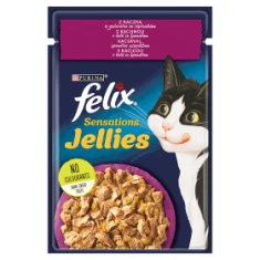 Влажный корм для котов Felix Sensations Jellies с уткой и шпинатом в желе 85 г (7613039786475)