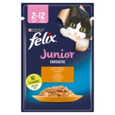 Вологий корм для кошенят Purina Felix Fantastic Junior з куркою в желе 85 г (7613039786598)