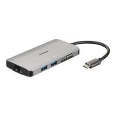 USB-хаб D-Link DUB-M810 8-in-1 USB-C з HDMI/Ethernet/кардрідером/Power Delivery (790069450471)