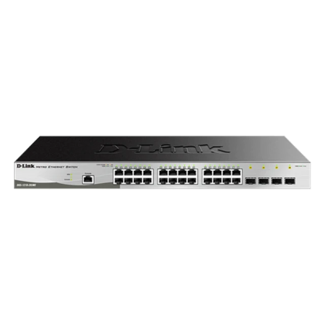Комутатор D-Link DGS-1210-28/ME Metro Ethernet L2 керований 24 порти Gigabit 4 SFP стійковий (790069455131)