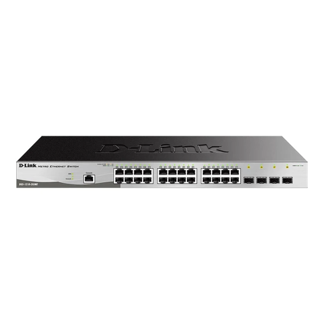 Комутатор D-Link DGS-1210-28/ME Metro Ethernet L2 керований 24 порти Gigabit 4 SFP стійковий (790069455131)