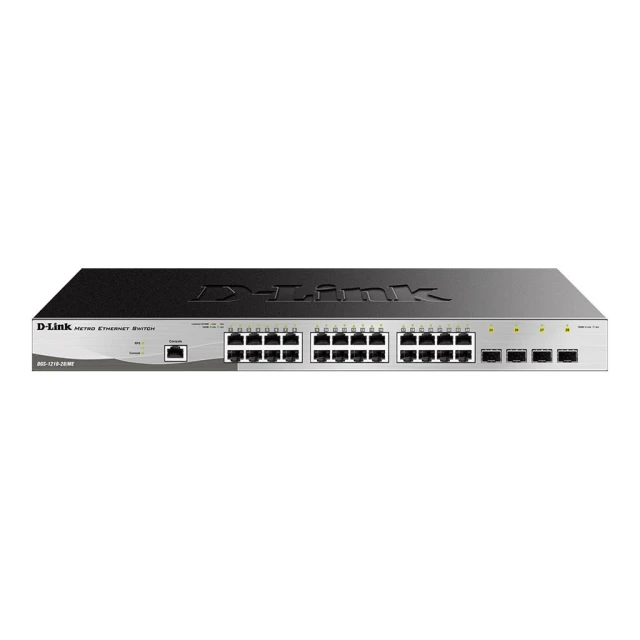 Комутатор D-Link DGS-1210-28/ME Metro Ethernet L2 керований 24 порти Gigabit 4 SFP стійковий (790069455131)