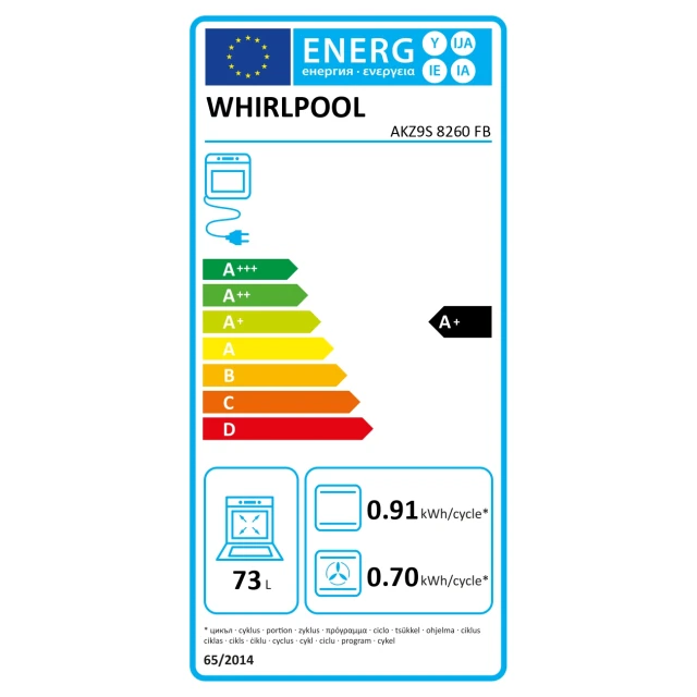 Електродуховка Whirlpool AKZ9S 8260 FB 73 л Black (8003437836206)