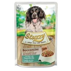 Вологий корм для собак STUZZY Chunks з телятиною та зеленою квасолею 100 г (8005852142528)