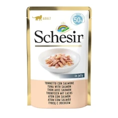 Вологий корм для котів Schesir Single Dish з тунцем і лососем 50 г (8005852617637)