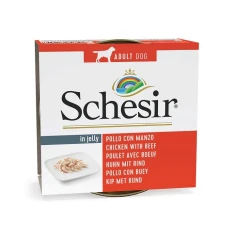 Вологий корм для собак Schesir Adult філе з куркою та яловичиною в желе 150 г (8005852712547)