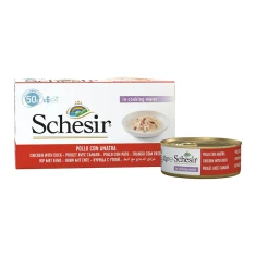 Вологий корм для котів Schesir філе з куркою та качкою 6 шт x 50 г (8005852753076)