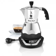 Гейзерна кавоварка Bialetti Moka Timer 365 Вт Silver (8006363009997)