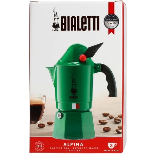 Гейзерна кавоварка Bialetti Moka Express Alpina 3 чашки (8006363027625)