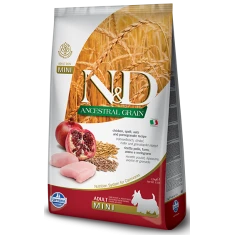 Сухий корм для собак дрібних порід Farmina N&D Ancestral Grain Adult Mini з куркою і гранатом 7 кг (8010276035073)