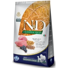 Сухий корм для собак середніх і великих порід Farmina N&D Ancestral Grain Adult Medium&Maxi з ягням і чорницею 12 кг (8010276362858)