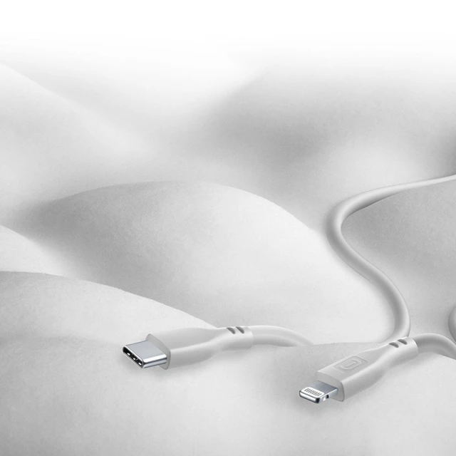 Кабель Cellularline Soft Cable USB-C to Lightning 1.2 m Grey (USBDATASOFTC2LMFID)