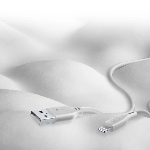 Кабель Cellularline Soft Cable USB-A to Lightning MFi 1.2m Grey (USBDATASOFTMFID)