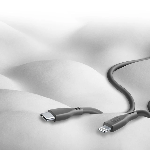 Кабель Cellularline Soft Cable USB-C to Lightning MFi 1.2 m Black (USBDATASOFTC2LMFIK)