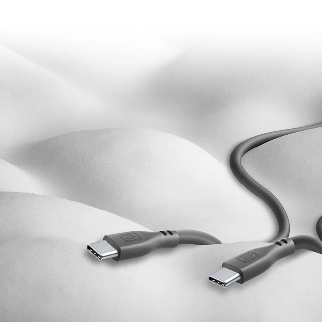Кабель Cellularline Soft Cable USB-C to USB-C 1.2 m Black (USBDATASOFTC2CK)